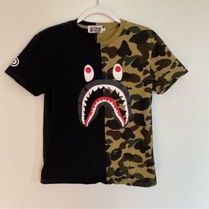 A Bathing Ape Camo Shark Tee Shirt